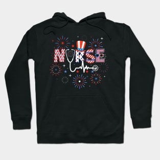 4th Of July Nursing For Women Stethoscope Nurse Graduation Hoodie